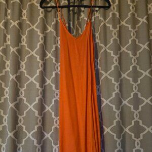 Salmon-Orange Spaghetti Strap Dress